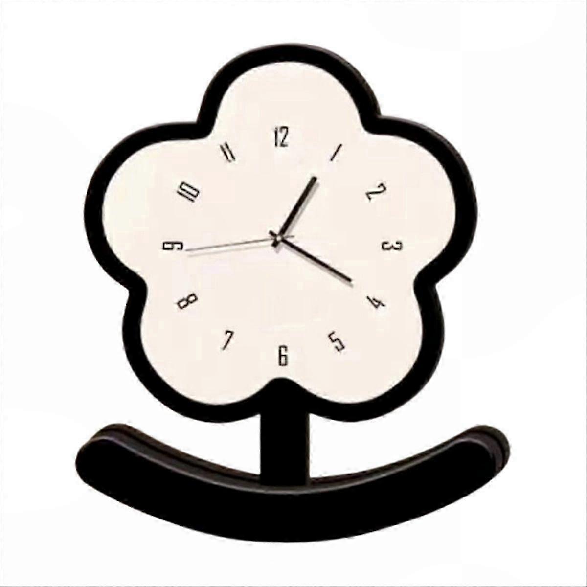 Home Decor Pendulum Clock, Floral Design Decorative Timepiece