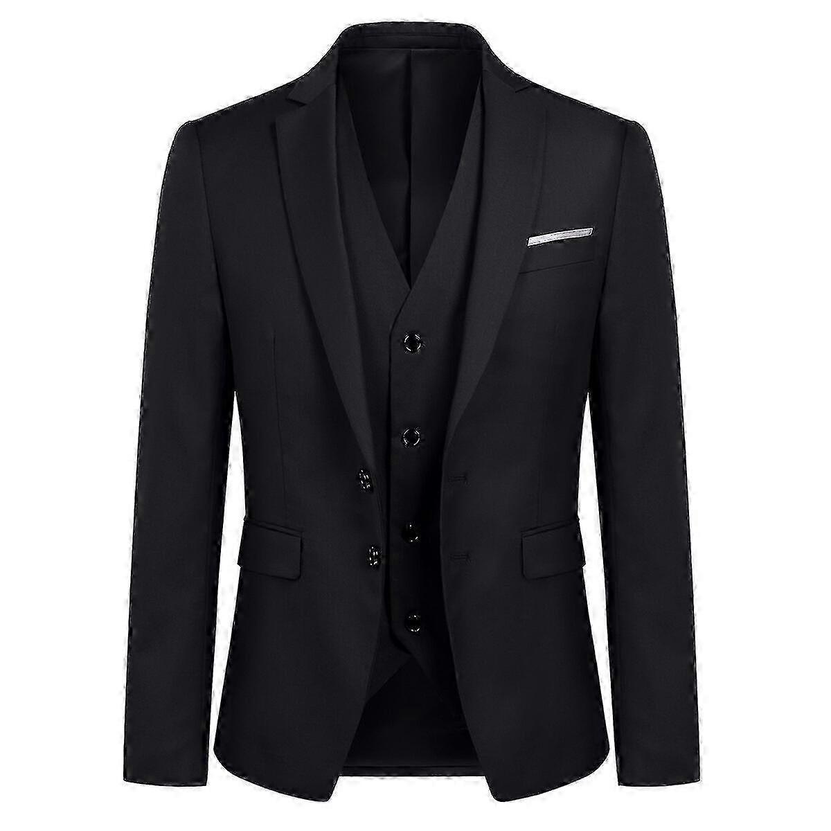 Men's Solid Slim Fit Business Blazer Jacket