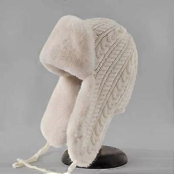 Women's Winter Fleece Trapper Hat with Ear Flaps, Thickened Warm Aviator Hat for Skiing Riding, 1 Pc