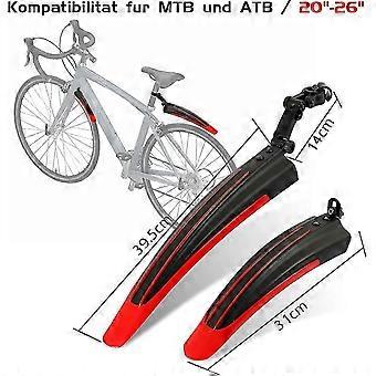 Verstelbare universele spatbordenset voor voor- en achterwiel voor mountainbikes, geschikt voor wielen van 20-26 inch.