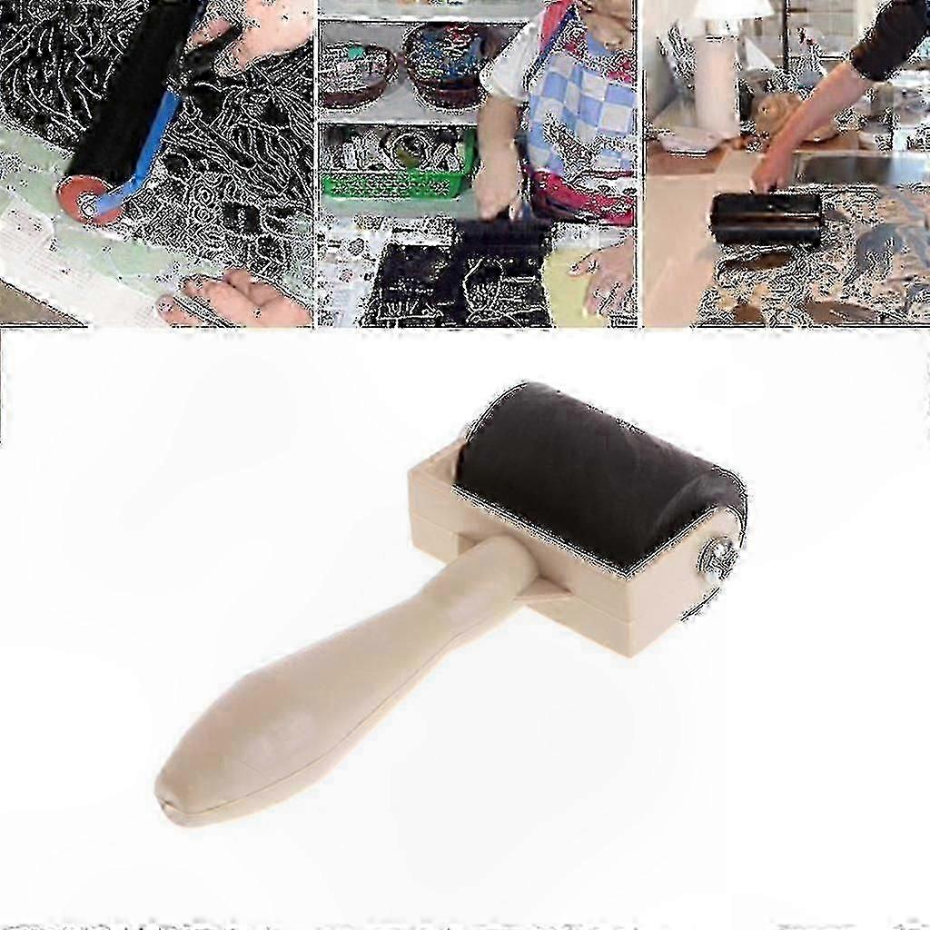 Durable 3.5cm Rubber Roller for Screen Printing with Plastic Frame Craft Tool