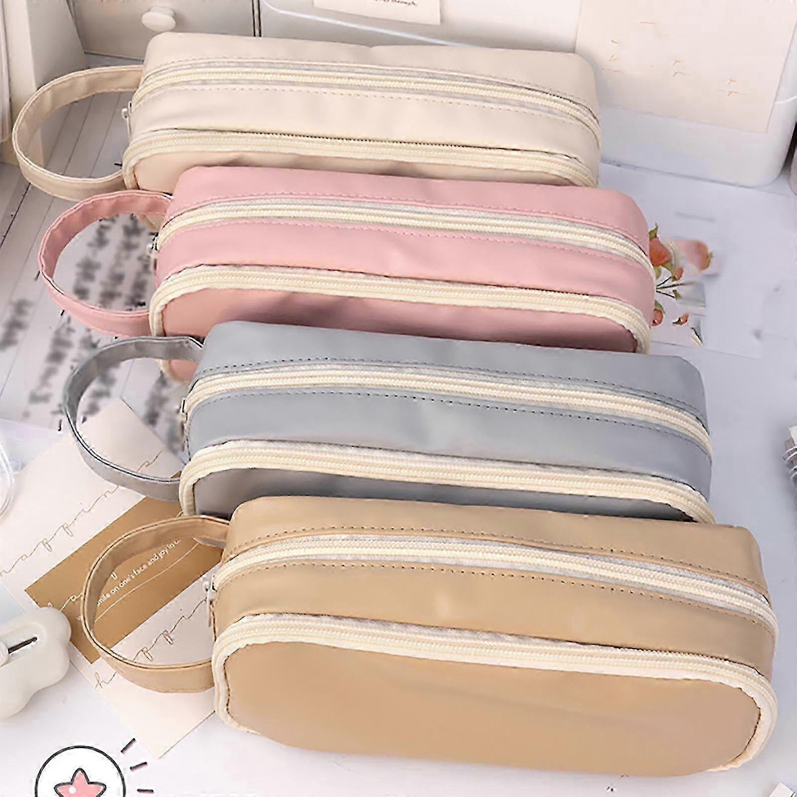 Transparent Double-Layer Stationery Case
