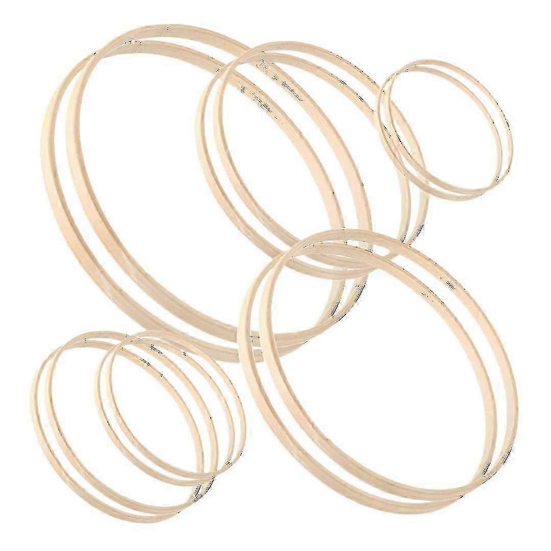 6 Size Bamboo Craft Hoop Set