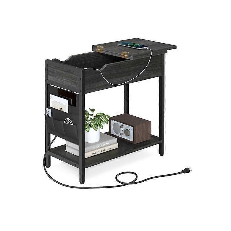 Side Table with USB Ports and Outlets 4.9 ft