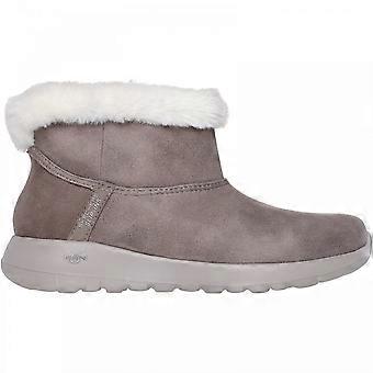 Women's Skechers On-the-GO Joy Cozy Dream | Dark Taupe | Ladies Wide Cosy Short Boots