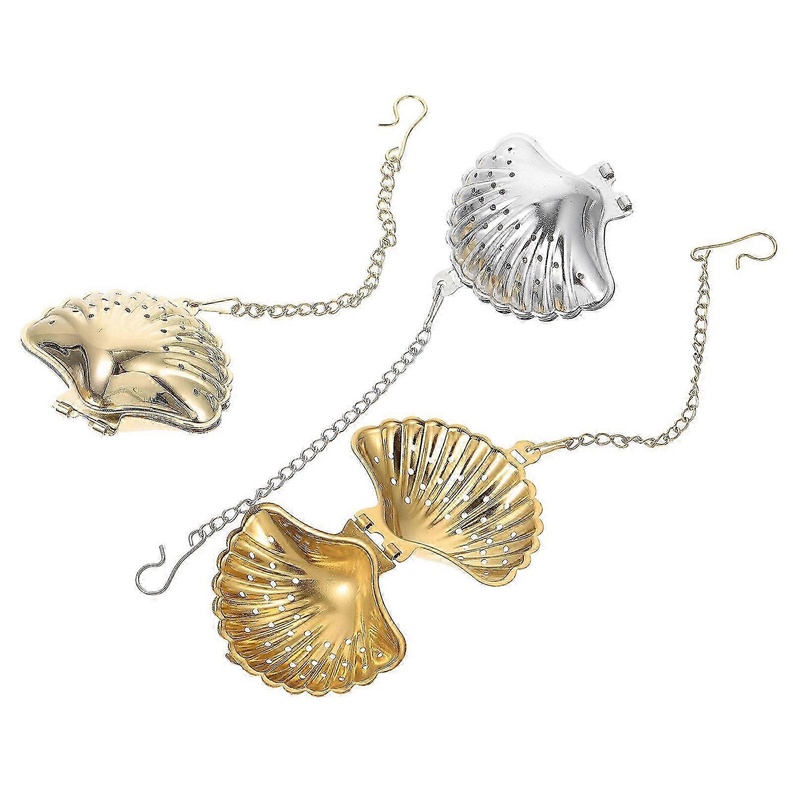 3 Pcs Stainless Steel Tea Filters Creative Shell Shape Tea Strainers Tea Infusers