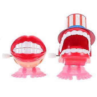 Funny Wind Up Chattering Teeth Toy with Moving Feet and Eyes, Walking Wind Up Toy for Party Favors