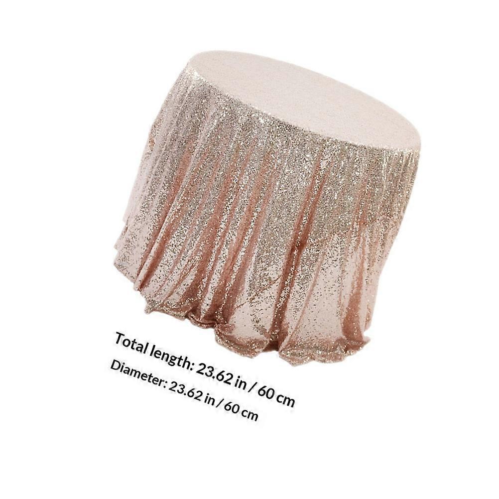 Sparkling Rose Gold Round Table Cover