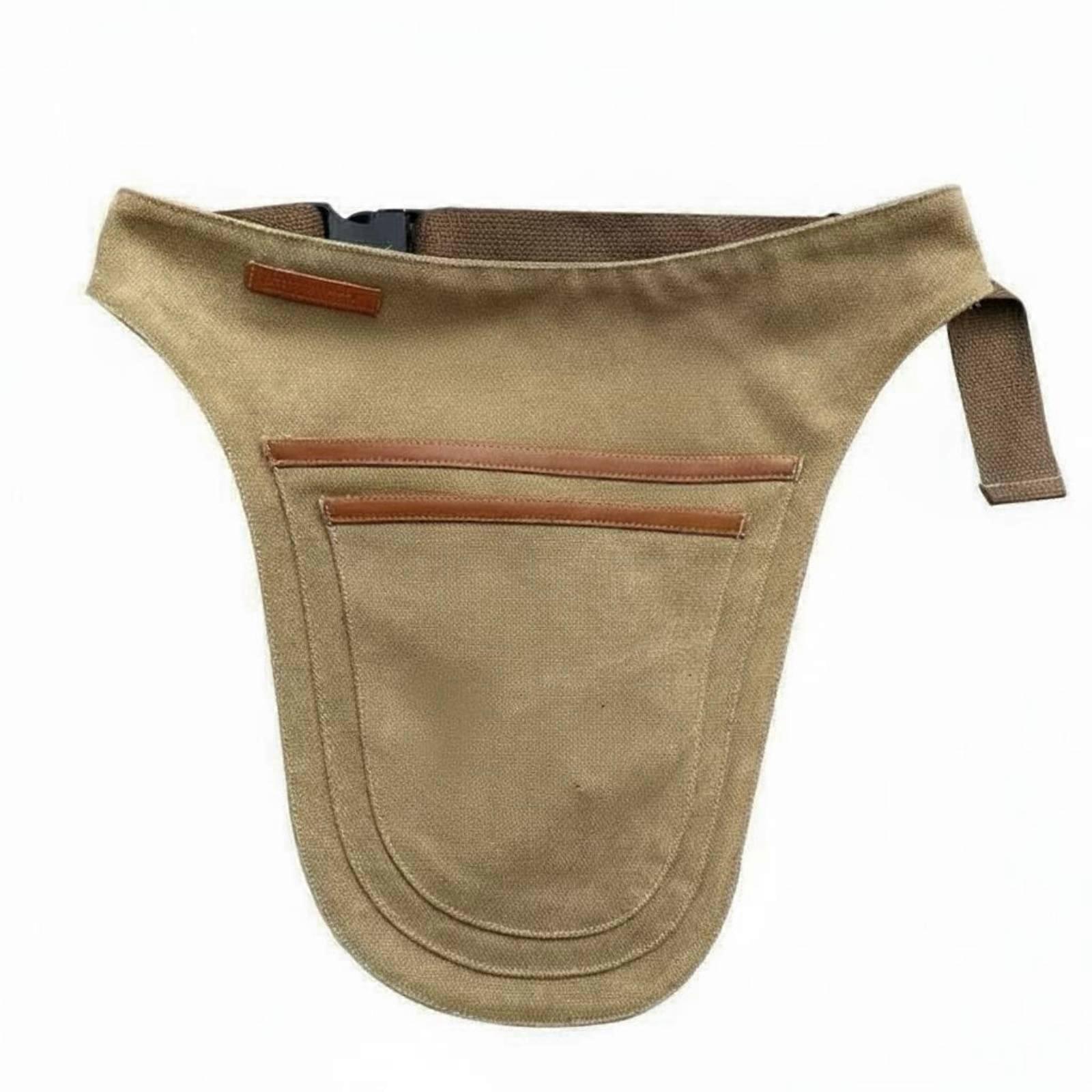 Canvas Tool Pouch Multiple Pockets Tool Belt Pouch Adjustable Strap for Workshop