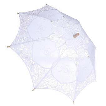 Vintage Lace Parasol for Wedding Photography, Romantic Bridal Lace Umbrella with Large Shade Coverage