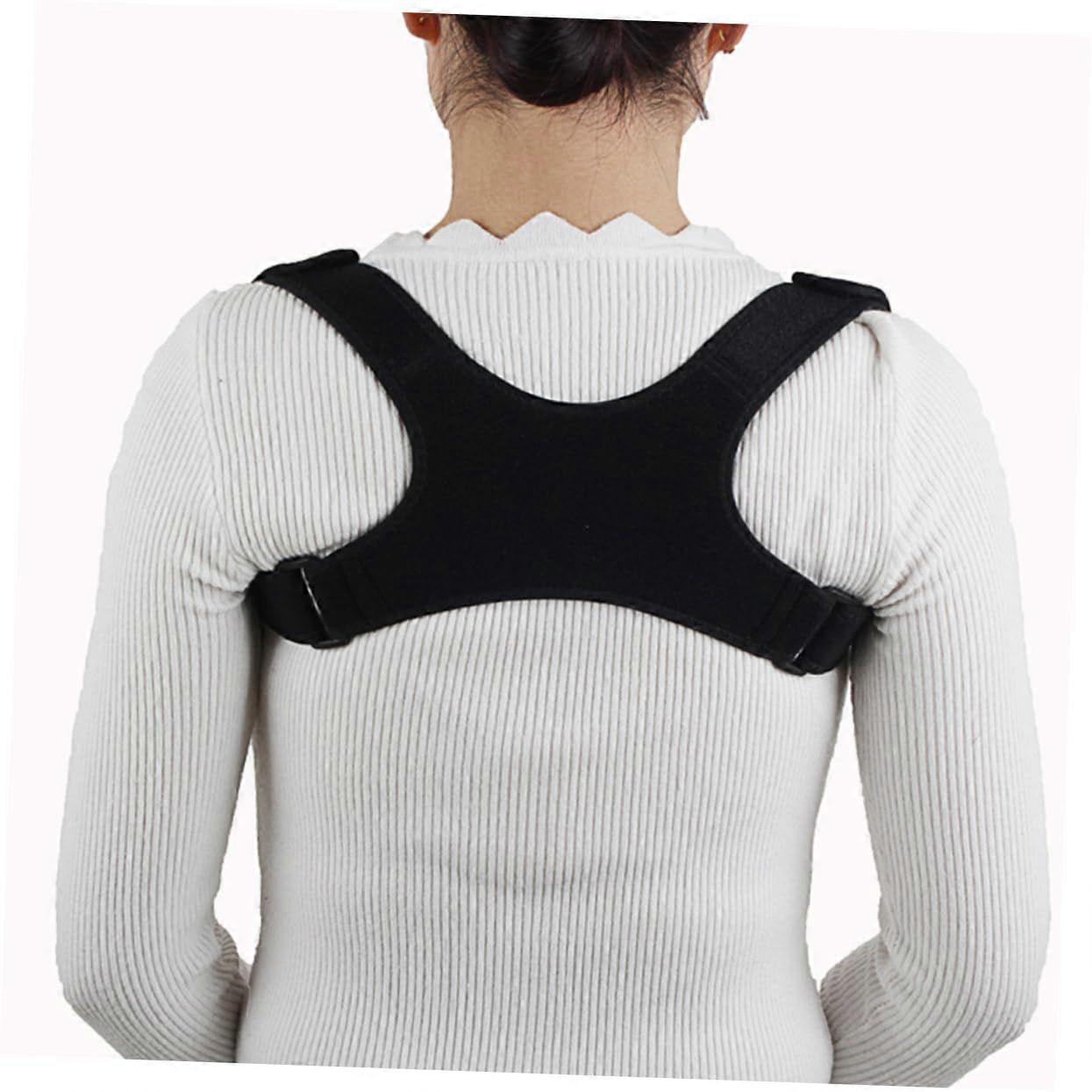 Back Posture Corrector Adjustable Back Belt Cotton Black Support