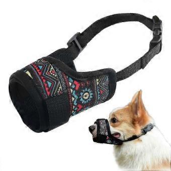 Anti-Barking & Anti-Chew Adjustable Dog Muzzle - Soft Breathable Tribal Nylon Mouth Guard for Small, Medium, Large Dogs