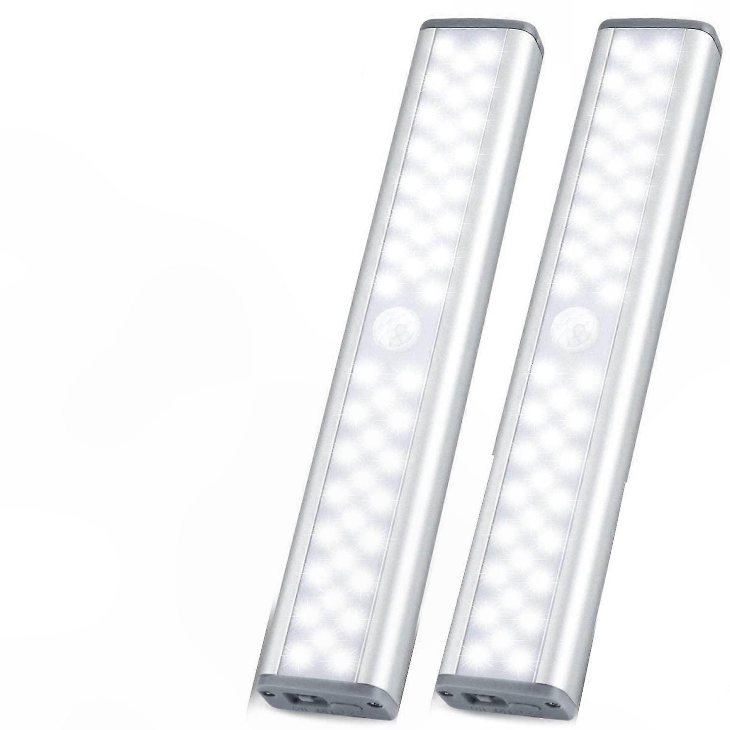 Motion-Activated Wireless LED Lights, 2-Pack Battery-Free, USB Rechargeable