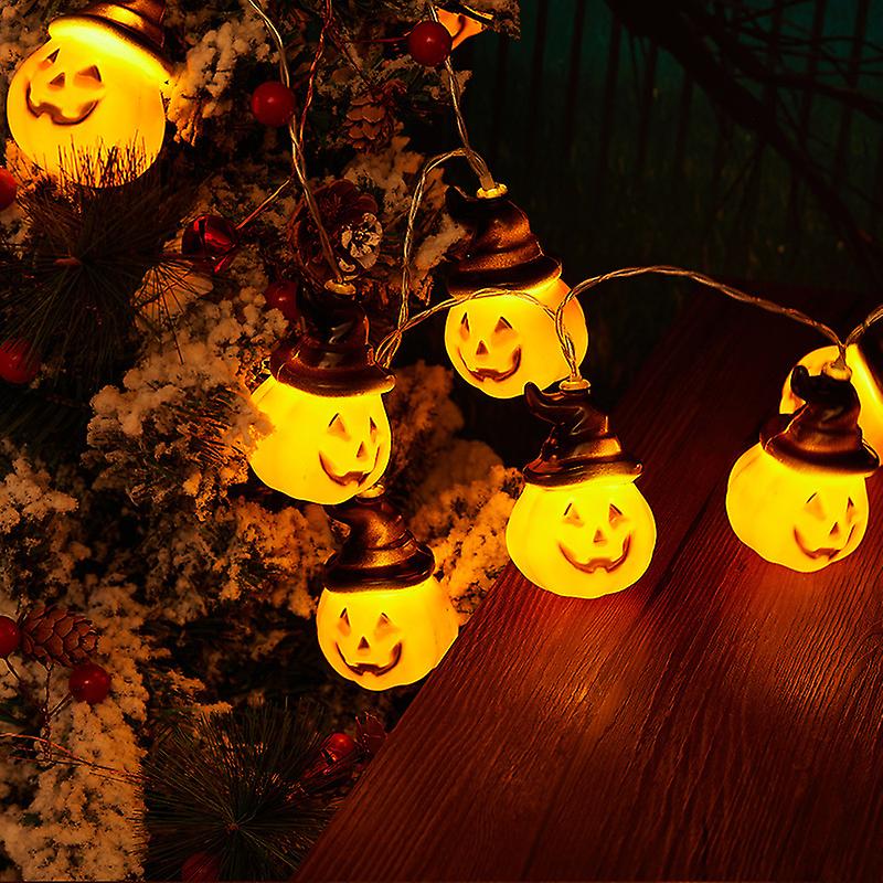 New Wholesale Halloween Pumpkin Light String Led Light String Holiday Ghost Festival Decoration Battery Box Lantern String