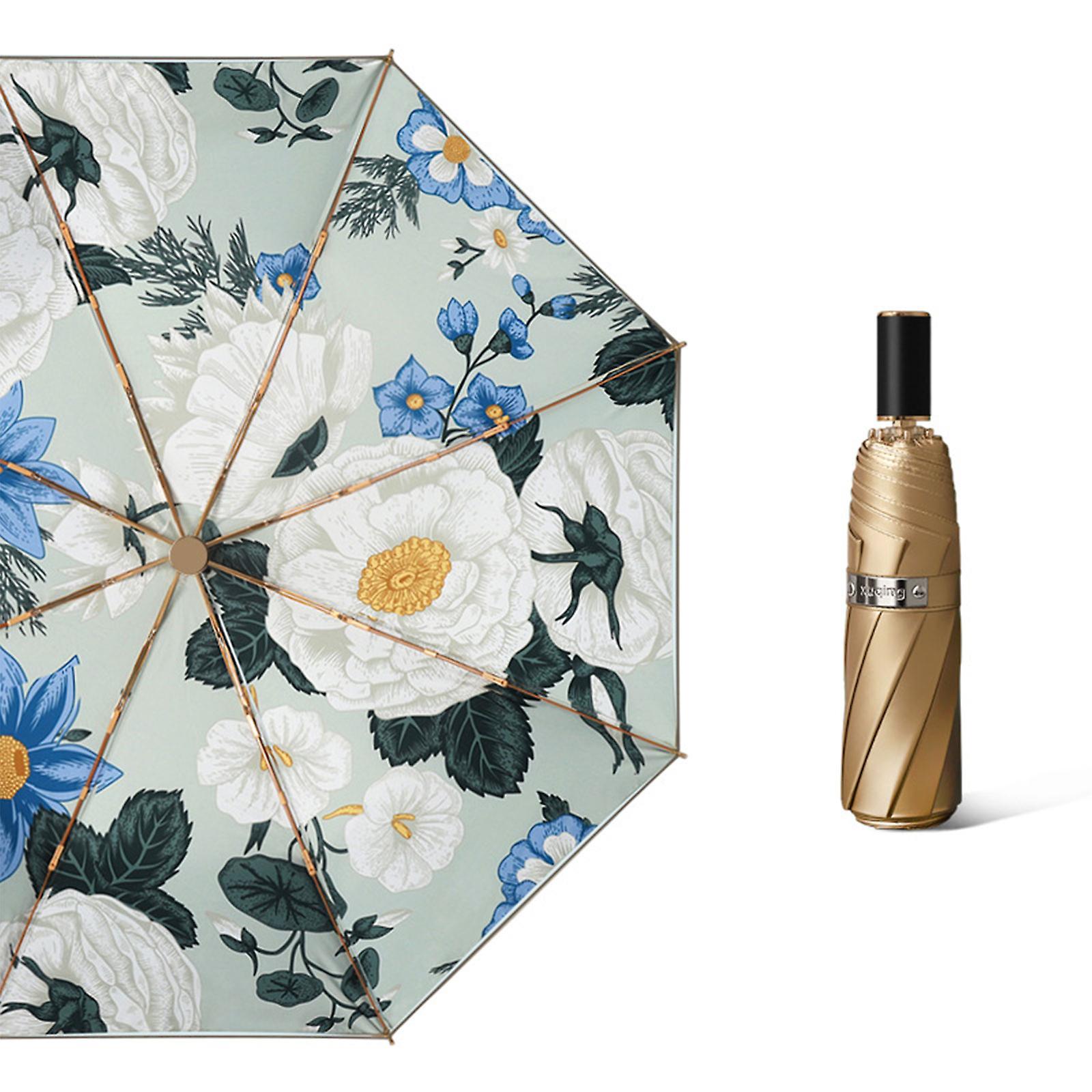 Manual Foldable Umbrella Three Folding 8 Bones Windproof Rainproof