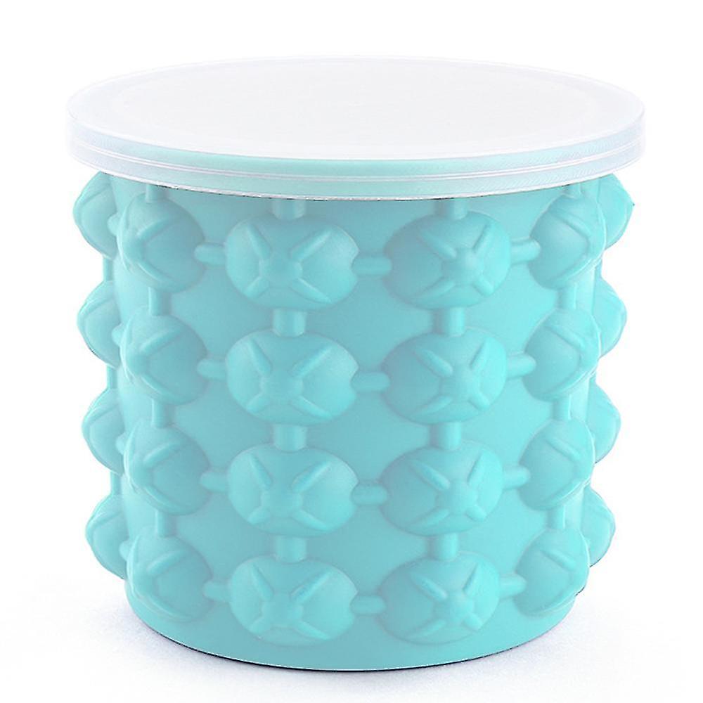 Ice Cube Maker Silicone Bucket Ice Mold And Storage Bin, Portable 2 In 1 Ice Cube Maker, Small Ice Container