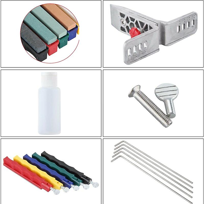 Cutter Sharpener Deluxe 5 Whetstones Set Sharpening System Portable Durable Tool