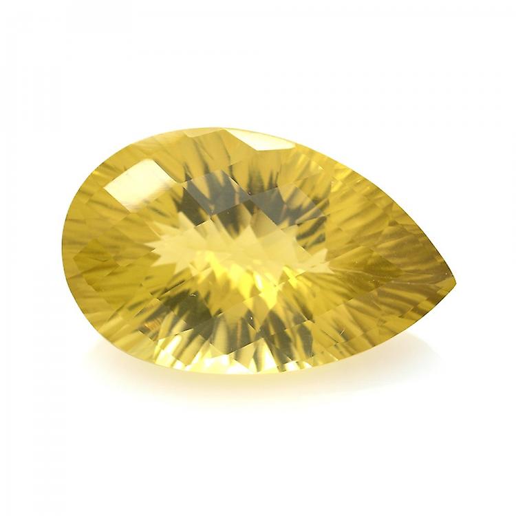 38.04ct Citrine Pear Concave Chessboard awo78