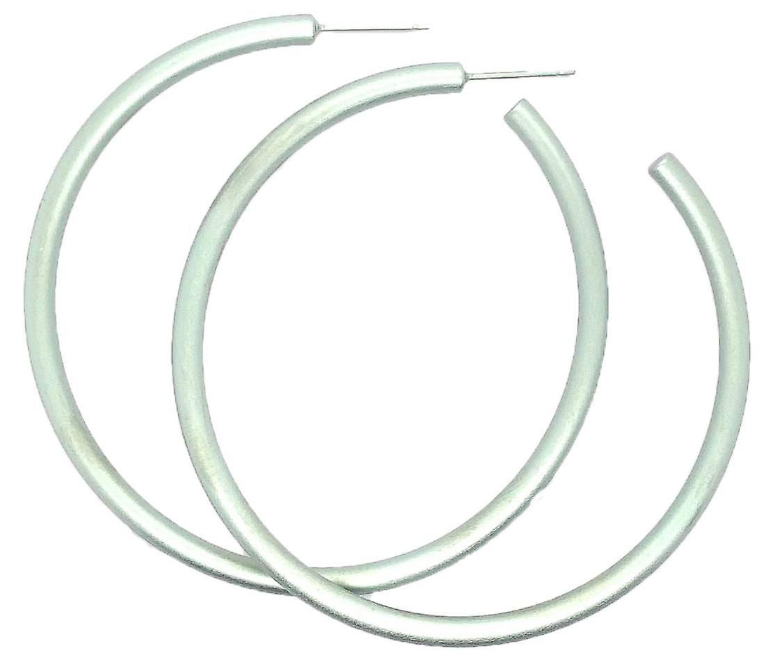 Ti2 Titanium Large Round Hoop Earrings - Light Green
