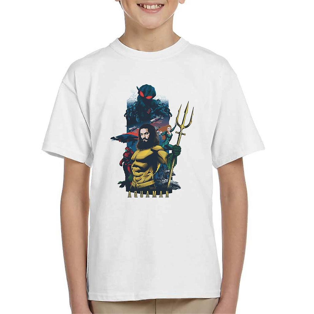 Aquaman-hahmon montaasijuliste Lasten T-paita