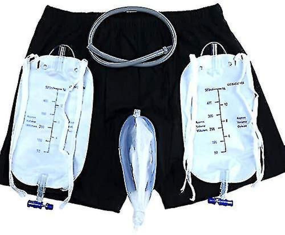 الرجال سلس البول السراويل مع جمع حقيبة البول المحمولة تسرب دليل على الساق بول حامل قسطرة للمسنين
