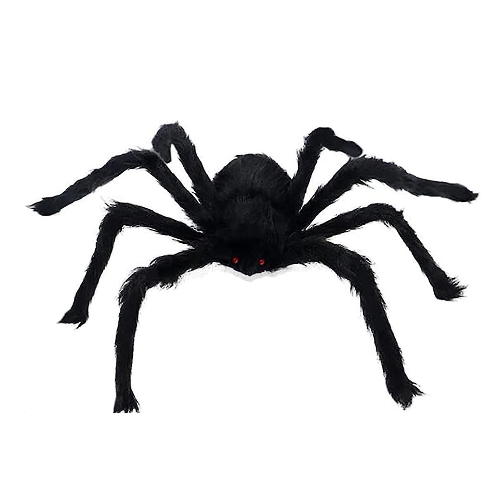 Halloween Fluffy Spider With Red Eyes Fake Simulation Large Spider Hairy Props For Outdoor Halloween Decor