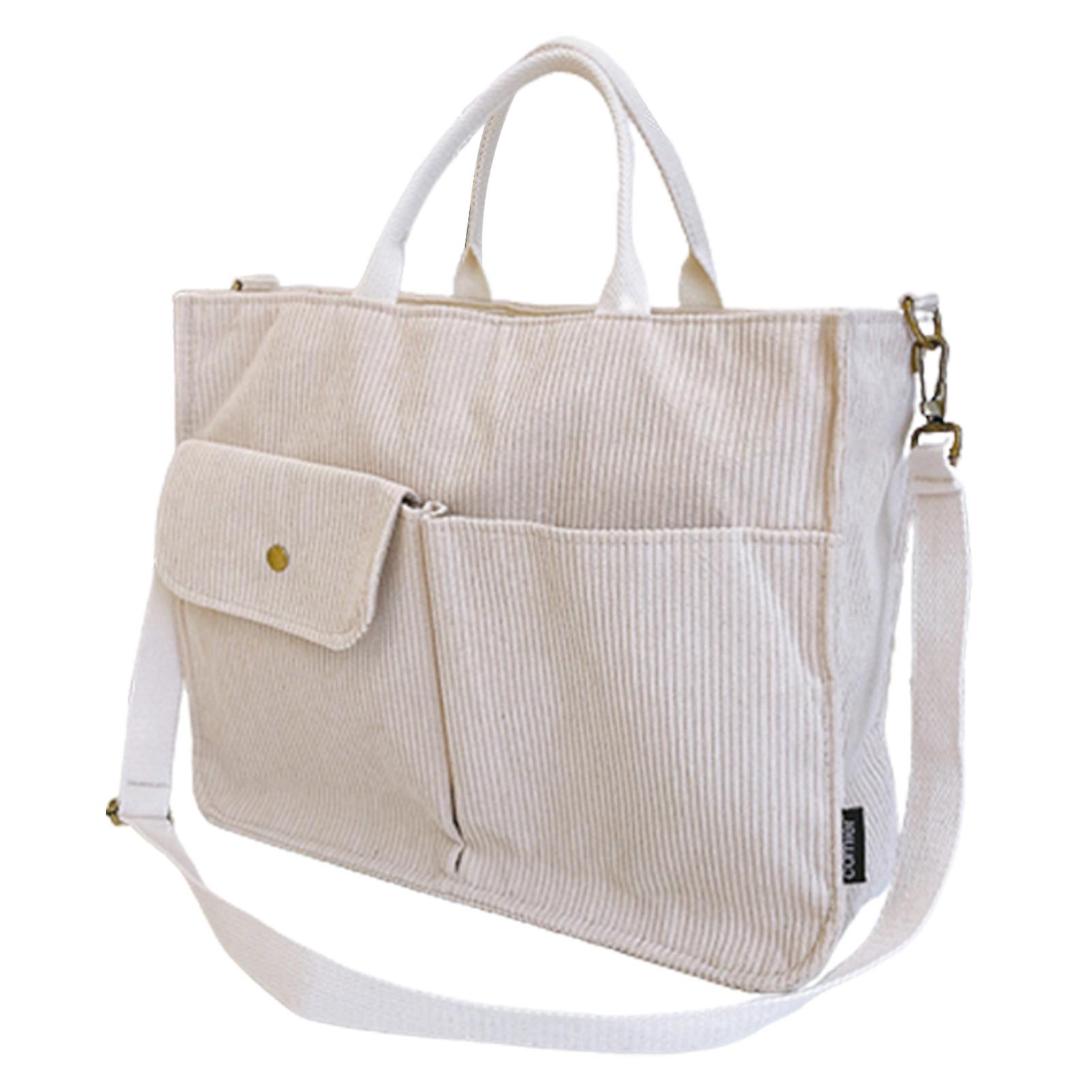 Simple Solid Color Square Crossbody Bag Casual Corduroy Large Handbag