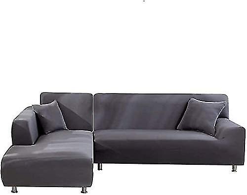 Corner Sofa Cover With Armrests Sofa Cover Model L Extendable Protector Sofa (gray,2-seater+3-seater