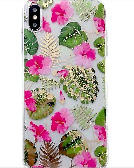 Mobile shell for iPhone X/XS in beautiful floral pattern pink & gold