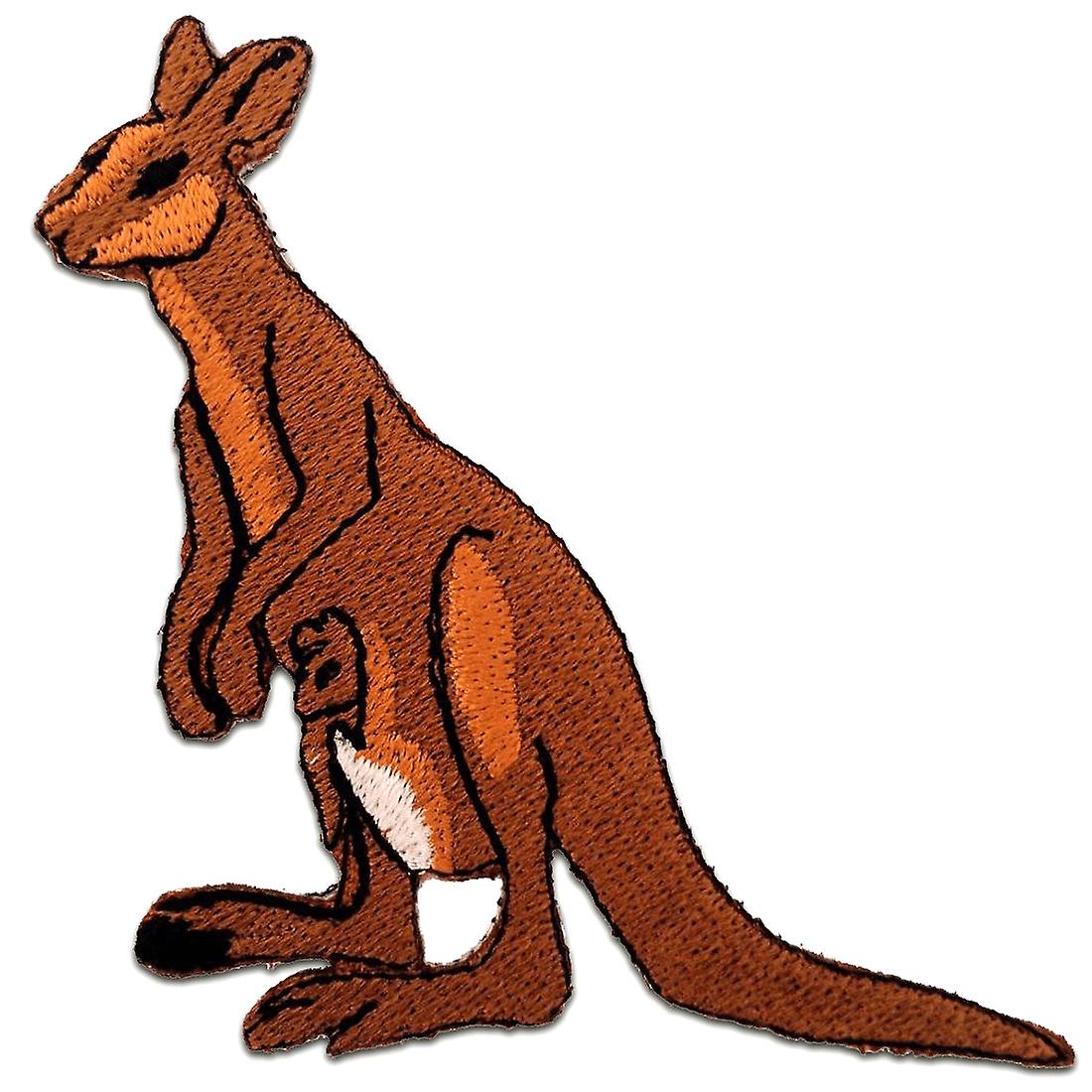 Patch - Kangaroo Animal - brown - 7.2 x 7.7 cm - Appliques Patch