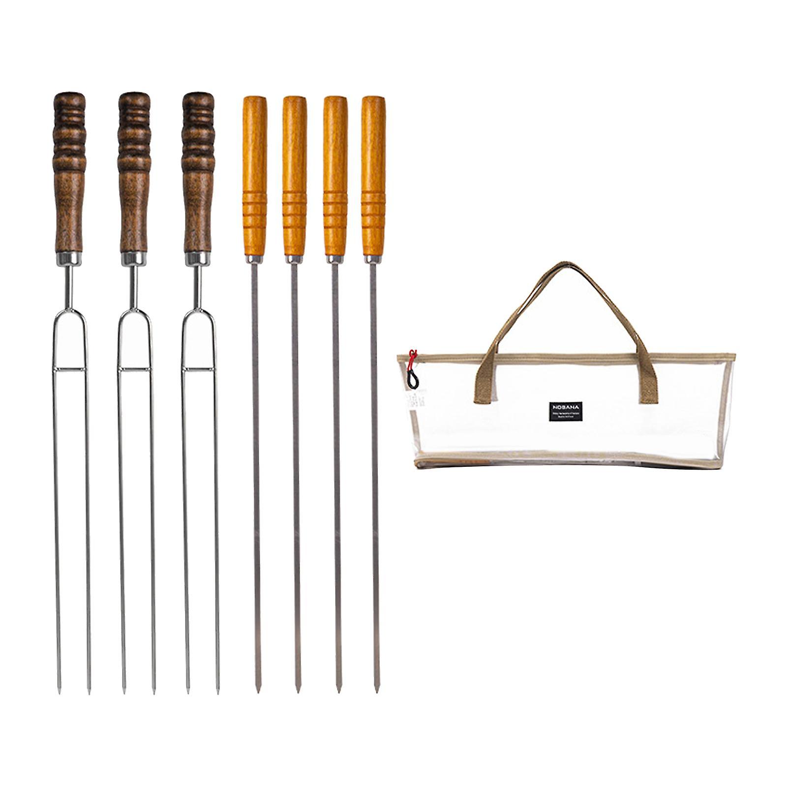 Kabob Skewers for Grilling Wood Handle Kabob Sticks for Meat Buffet Campfire