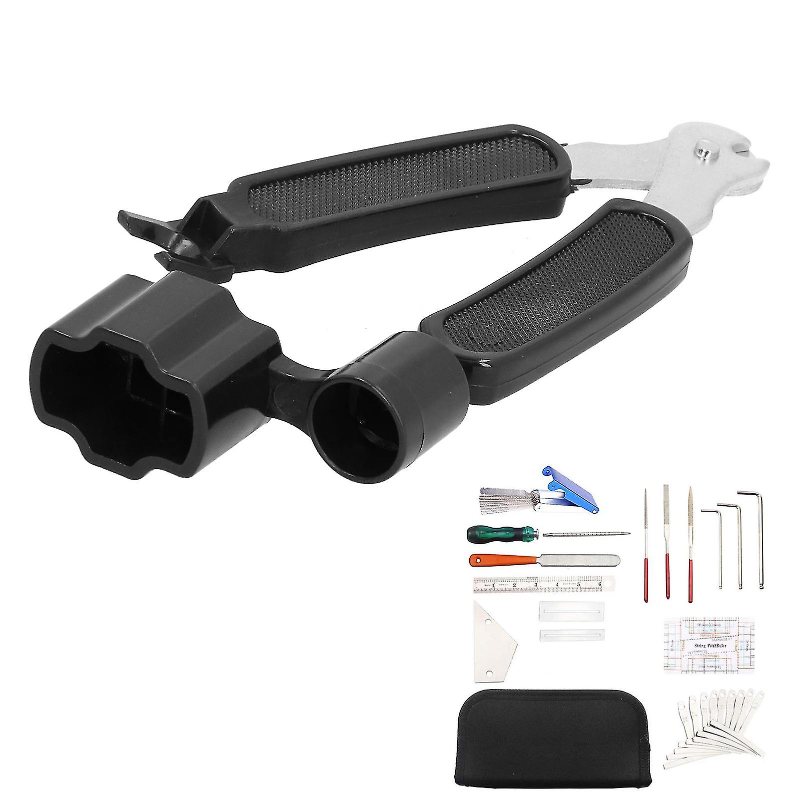 25Pcs Guitar Repair Tool Set DIY Files String Cutter Fingerboard Protector with Storage Bag