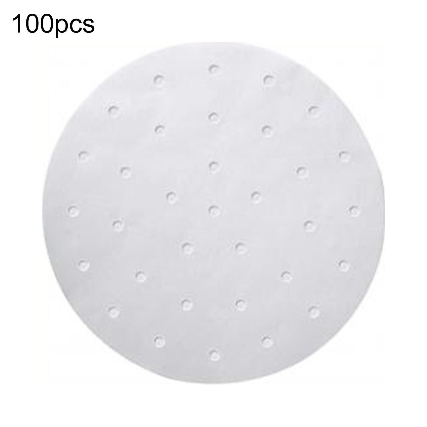 ZHOUBA 100Pcs Perforated Non Sticky Baking Paper Bread Snack Steamer Air Fryer Sheet