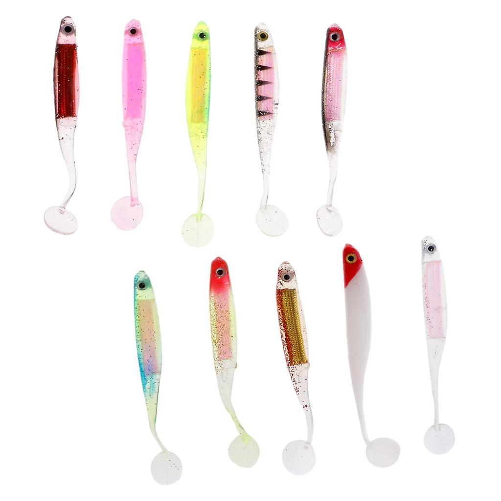 10Pcs T Tail Soft Baits Fishing Lures Kit Worm Lures Artificial Swimbaits