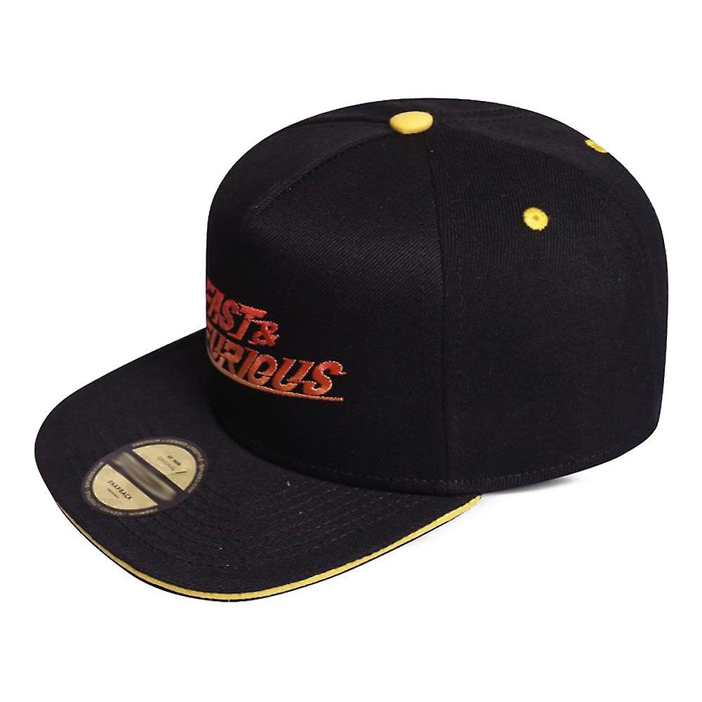 Fast & furious gradient logo snapback baseball cap, black/yellow