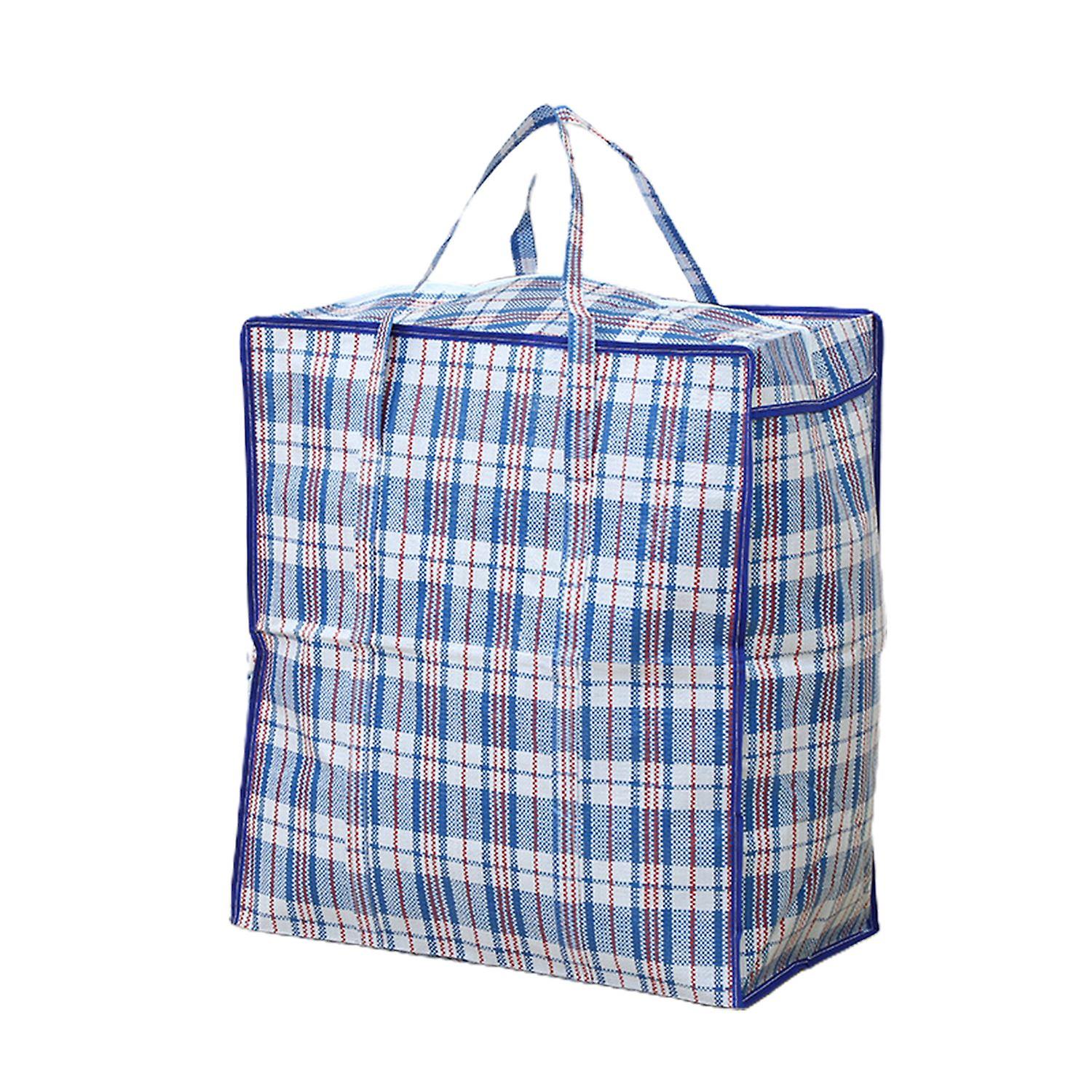Plaid Pattern Quilt Storage Bag Plastic Saving Space Blanket Storage Bag for Dorm