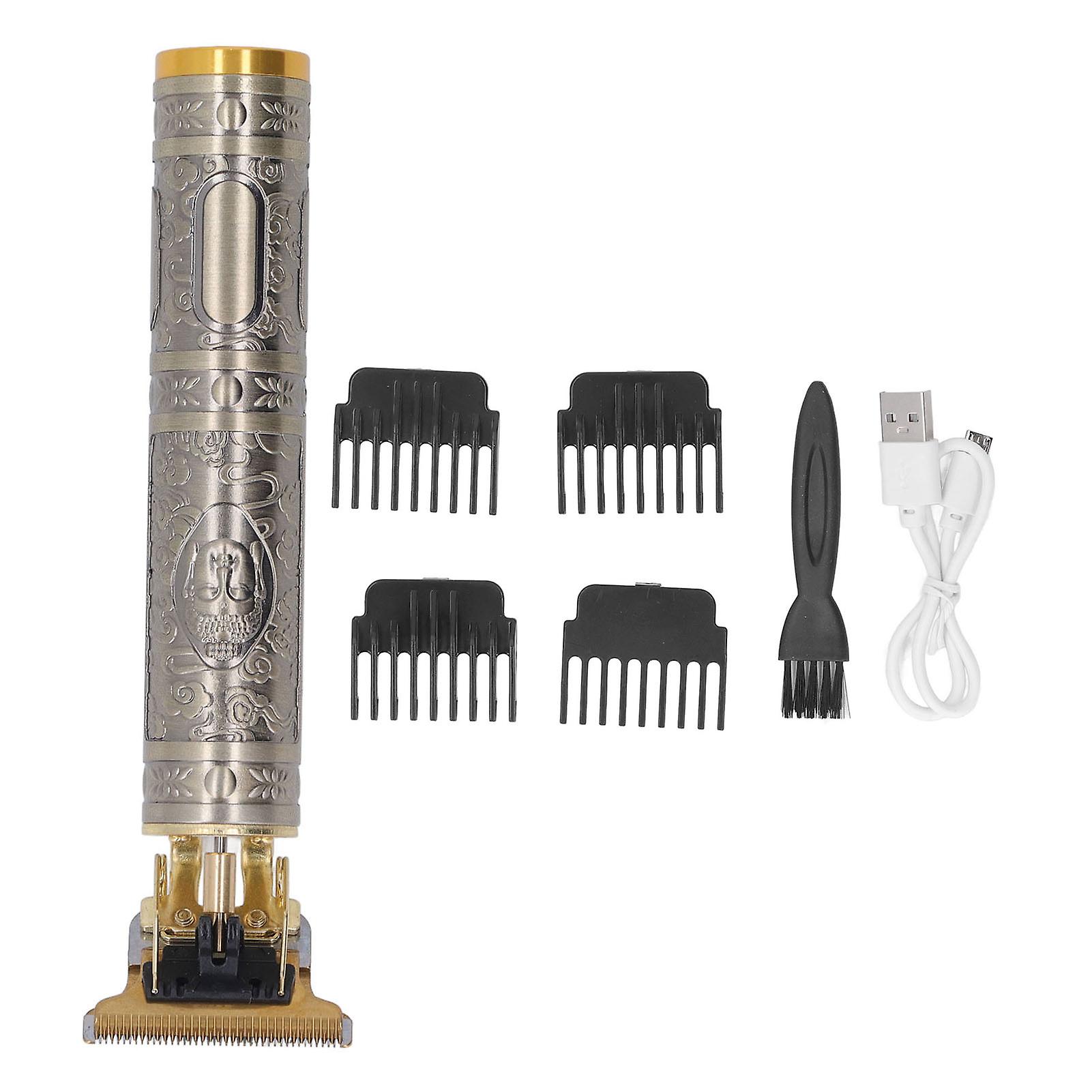 Tondeuse à cheveux T Blade, chargement USB, électrique, compacte, portable, professionnelle, pour hommes, kit de toilettage, motif Bouddha