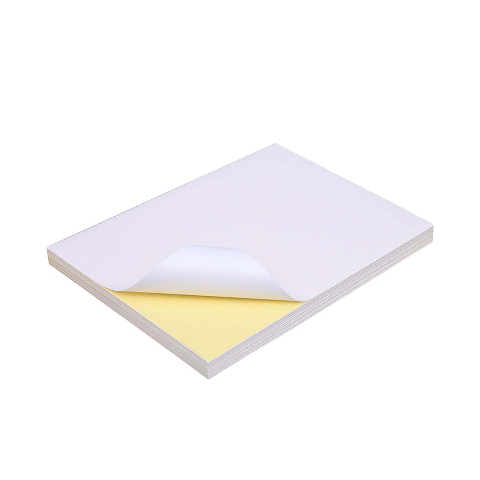 100Pcs A4 Self Adhesive Printing Paper Matt Practical Finish Adhesive Printable Label Sticker Paper White Blank Yellow Bottom
