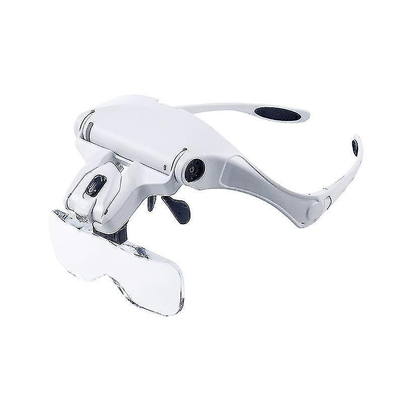 Head-mounted light-reading multi-lens replaces LED magnifier