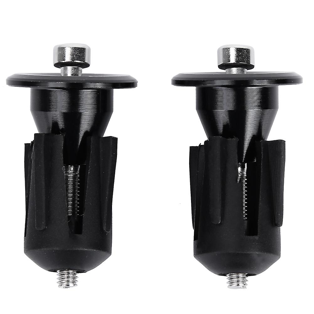 1 زوج من سبائك الألومنيوم الأسود دراجة مقبض شريط نهاية غطاء الدراجة شريط نهاية التوصيل 22 * 42mm