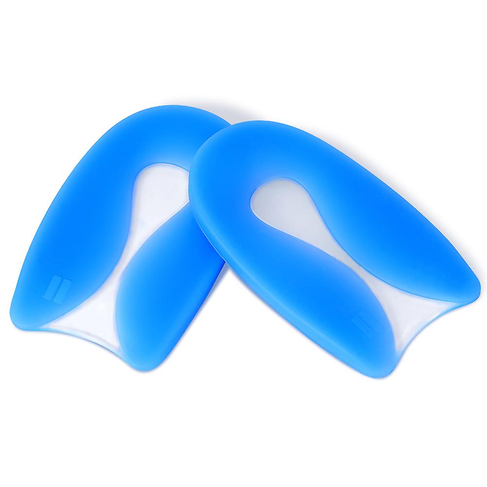 Blue and white PU heel pad, medium code (one pair sold)