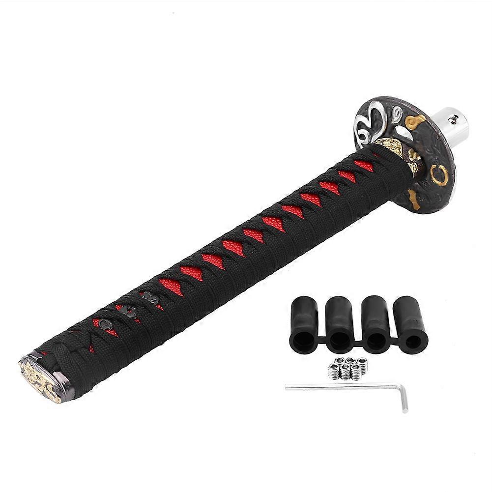 Universal Japanese Sword Car Gear Gear Shifter Shifter with 4 Adapters Black Red
