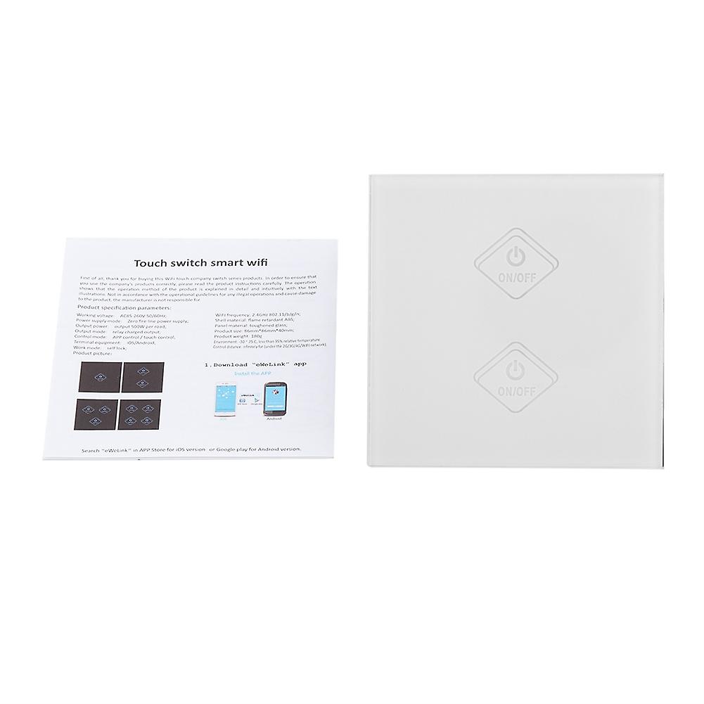Wireless Touch 2 Way Smart Switch Panel Support for ALEXA Google home AC90-250V White
