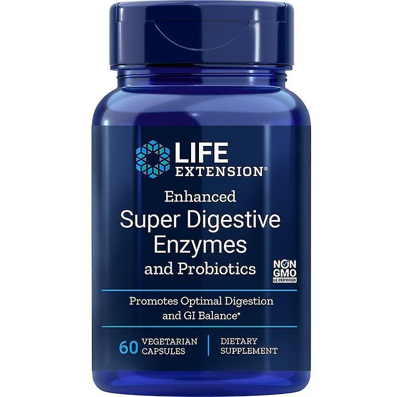 Life Extension Enhanced Super Digestive Enzymes with Probiotics Vegicaps 60