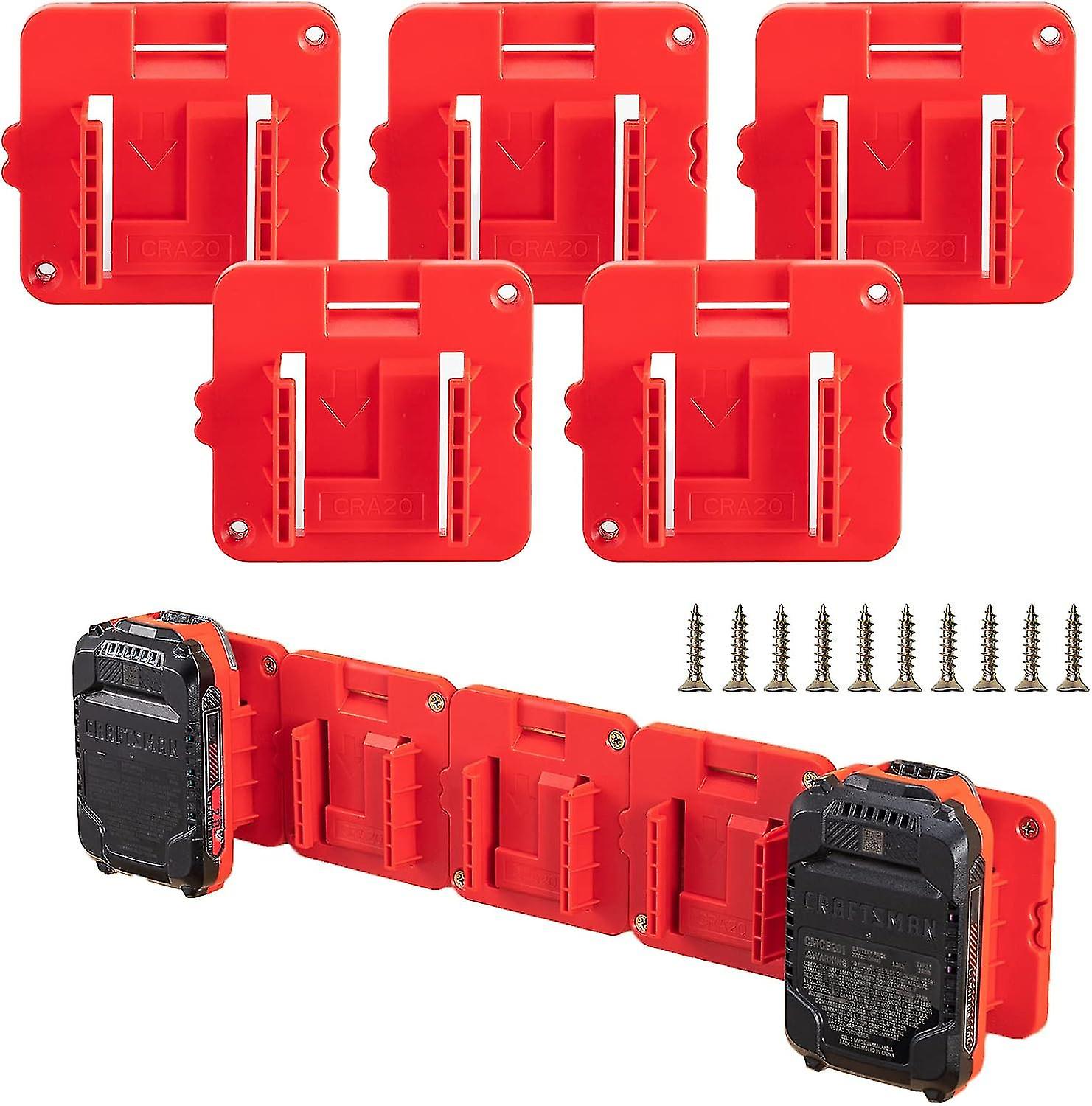 Battery Holder for Craftsman 20V Battery, 5-Pack with Screws