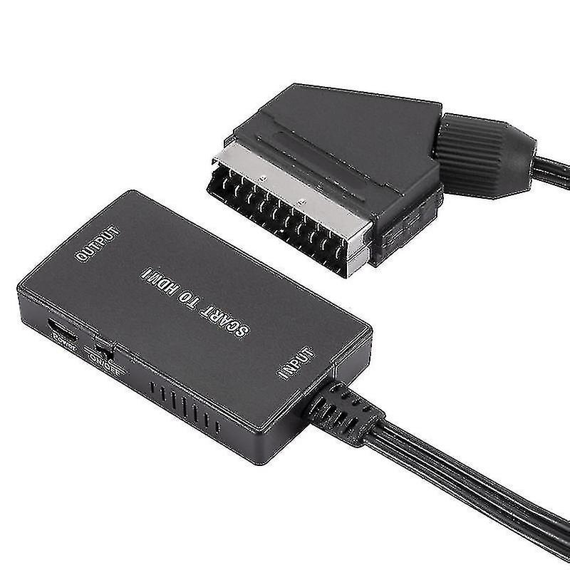 New 2023 Scart To Hdmi Converter High Definition Audio Video Compatible Adapter Connector