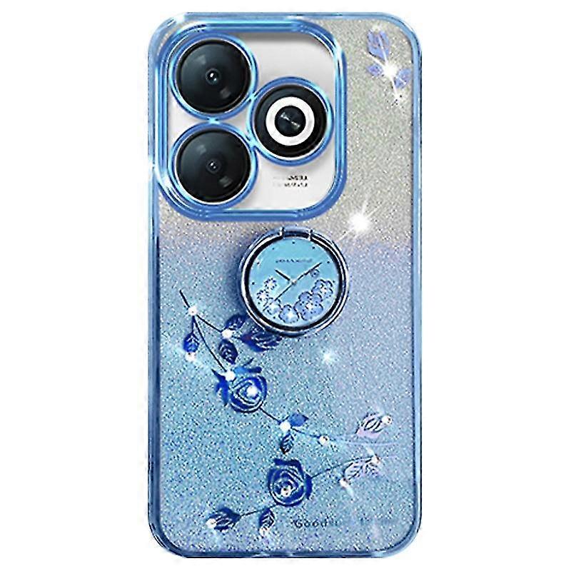For Infinix Smart 8 4G/Tecno Spark Go 2024 4G Ring Cell Phone Case Glitter Gradient TPU Cover