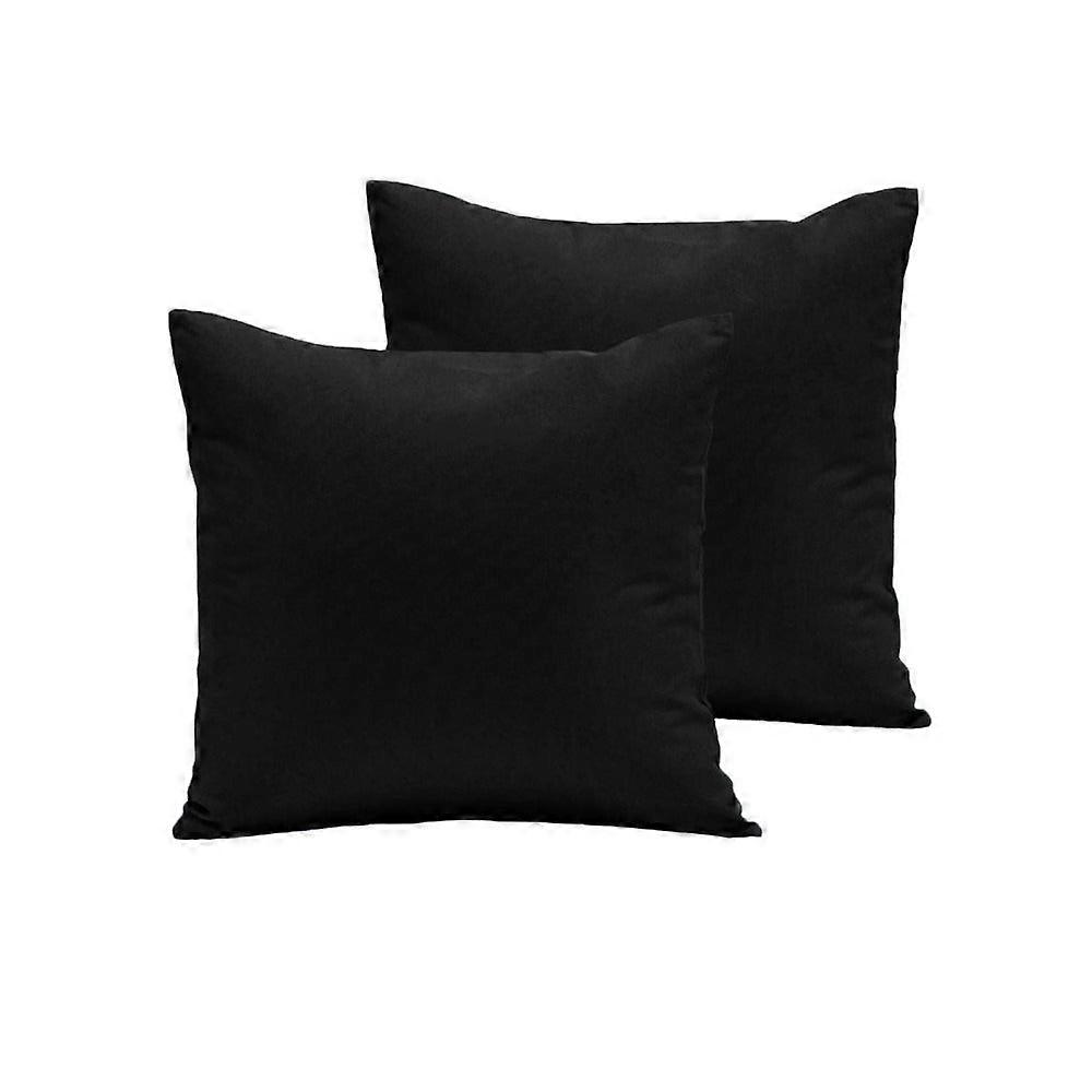 Pair Of Polyester Cotton Pillowcases Black Pillow Cases