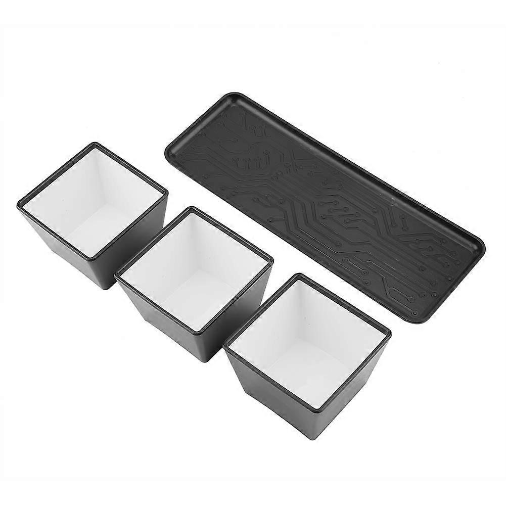 3pcs/set Novelty Keyboard Cup Ctrl Alt Del Button Cups with Tray Tea Coffee Container (Black)