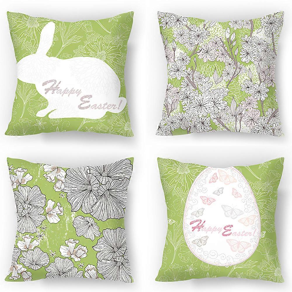 Set of 4pcs Easter Party Cushion Cover 45x45cm